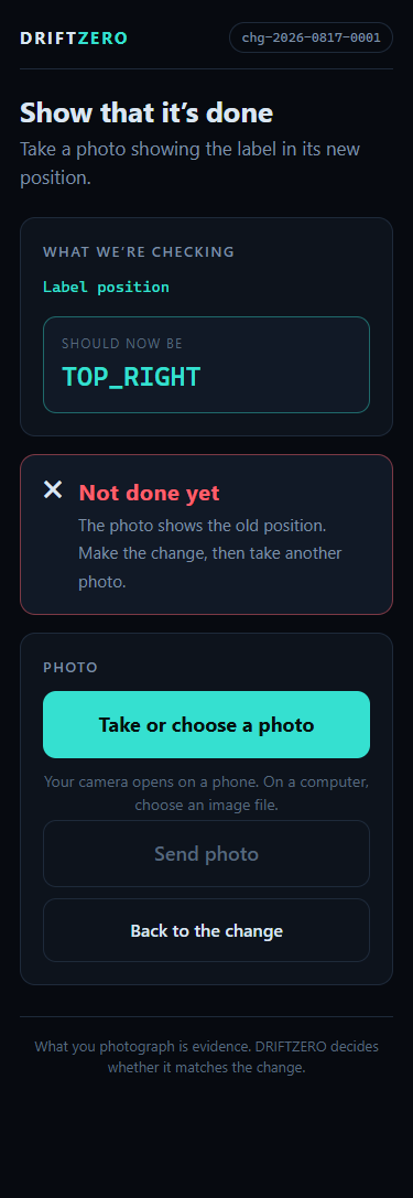 The first photo fails